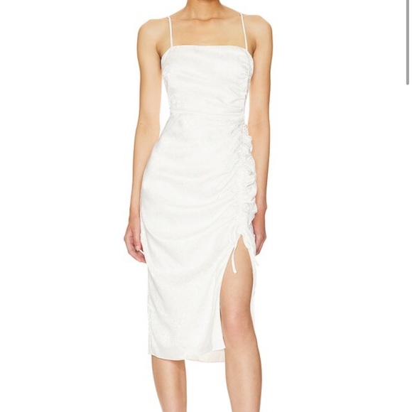 Revolve Ruched Midi Dress in Cloud- Small - Picture 1 of 14